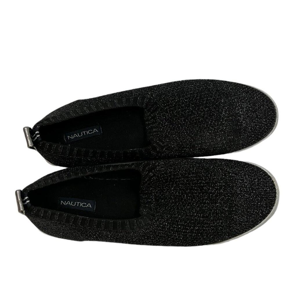 NAUTICA Sunmast Black Metallic Slip On Sneaker SZ 7